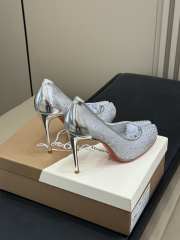 Uubags Louboutin Bridiela Una Strass 10cm Pumps - Strass mesh and patent calf leather - Grey - 2