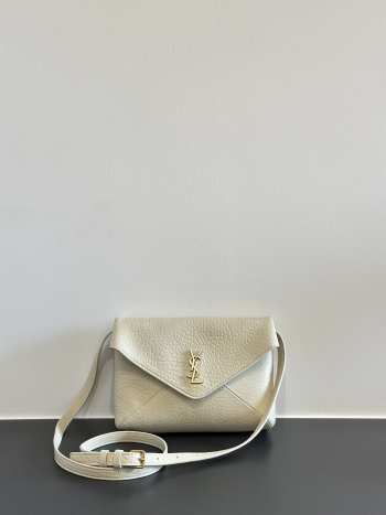 Uubags YSL Cassandre Envelope messenger in lambskin white 23x16.5x6cm