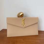 Uubags YSL Uptown pouch in grain de poudre leather in dark beige 27x16x2cm - 1