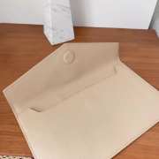 Uubags YSL Uptown pouch in grain de poudre leather in dark beige 27x16x2cm - 4