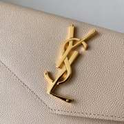 Uubags YSL Uptown pouch in grain de poudre leather in dark beige 27x16x2cm - 3