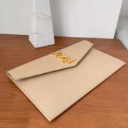 Uubags YSL Uptown pouch in grain de poudre leather in dark beige 27x16x2cm - 2