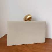 Uubags YSL Uptown pouch in grain de poudre leather in white 27x16x2cm - 6