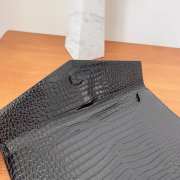 Uubags YSL Uptown pouch in crocodile-embossed black shiny leather 27x16x12cm - 4
