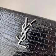 Uubags YSL Uptown pouch in crocodile-embossed black shiny leather 27x16x12cm - 5