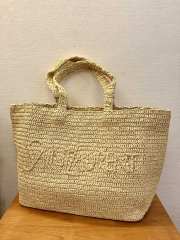 Uubags YSL tote bag in natural raffia silver-tone hardware 41/50x34x17cm - 1