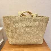Uubags YSL tote bag in natural raffia silver-tone hardware 41/50x34x17cm - 6