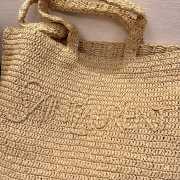 Uubags YSL tote bag in natural raffia silver-tone hardware 41/50x34x17cm - 5