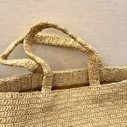 Uubags YSL tote bag in natural raffia silver-tone hardware 41/50x34x17cm - 4