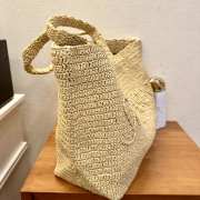 Uubags YSL tote bag in natural raffia silver-tone hardware 41/50x34x17cm - 3