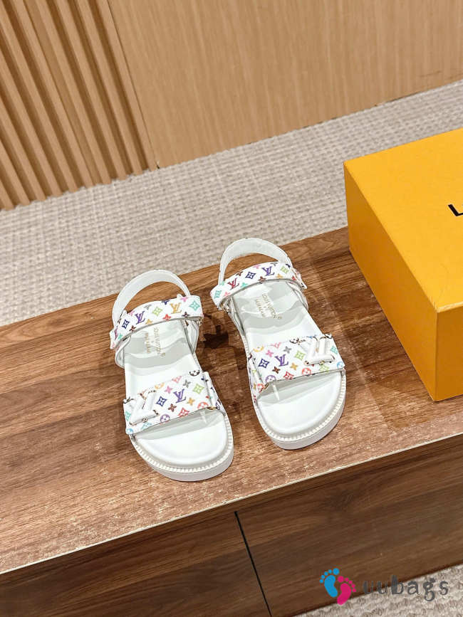 Uubags Louis Vuitton 1AGXEP LV x TM LV Sunset Flat Comfort Sandal White  - 1