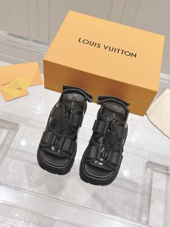 Uubags Louis Vuitton 1AGMA6 Chameleon Platform Comfort Sandal In Black 5cm