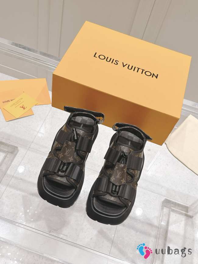 Uubags Louis Vuitton 1AGMA6 Chameleon Platform Comfort Sandal In Black/Brown 5cm - 1