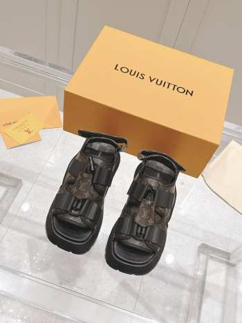 Uubags Louis Vuitton 1AGMA6 Chameleon Platform Comfort Sandal In Black/Brown 5cm