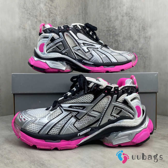 Uubags Balenciaga Runner Sneaker in Silver/black/neon-pink - 1