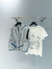 Uubags Dioriviera Hooded Vest Blue and White Dior Oblique Jacquard Technical Taffeta - 6
