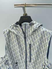 Uubags Dioriviera Hooded Vest Blue and White Dior Oblique Jacquard Technical Taffeta - 2