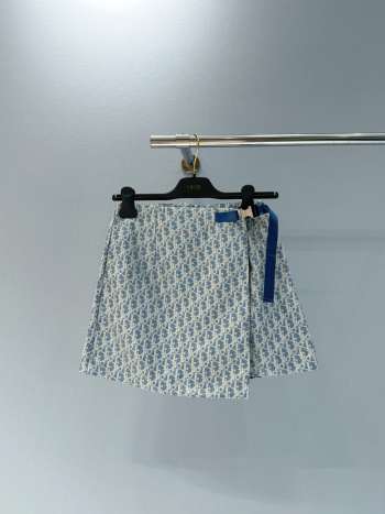 Uubags Dioriviera Skirt Blue and White Dior Oblique Jacquard Technical Taffeta