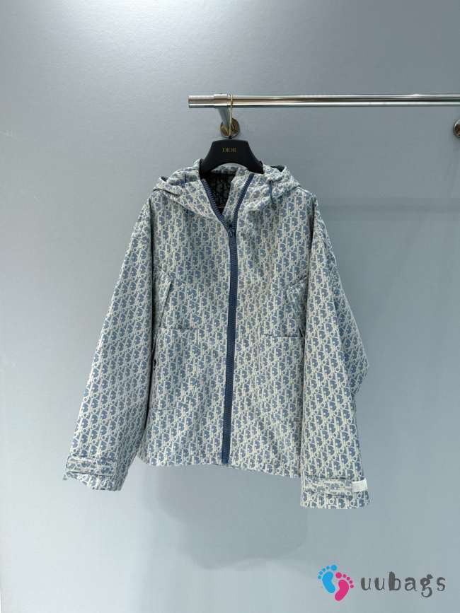 Uubags Dioriviera Jacket Blue and White Dior Oblique Jacquard Technical Taffeta - 1