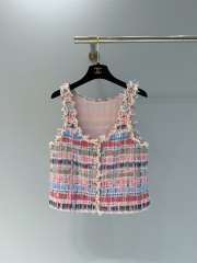 Uubags Chanel Vest Cotton & Silk Tweed Pink & Multicolor - 1