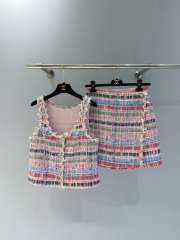 Uubags Chanel Vest Cotton & Silk Tweed Pink & Multicolor - 4