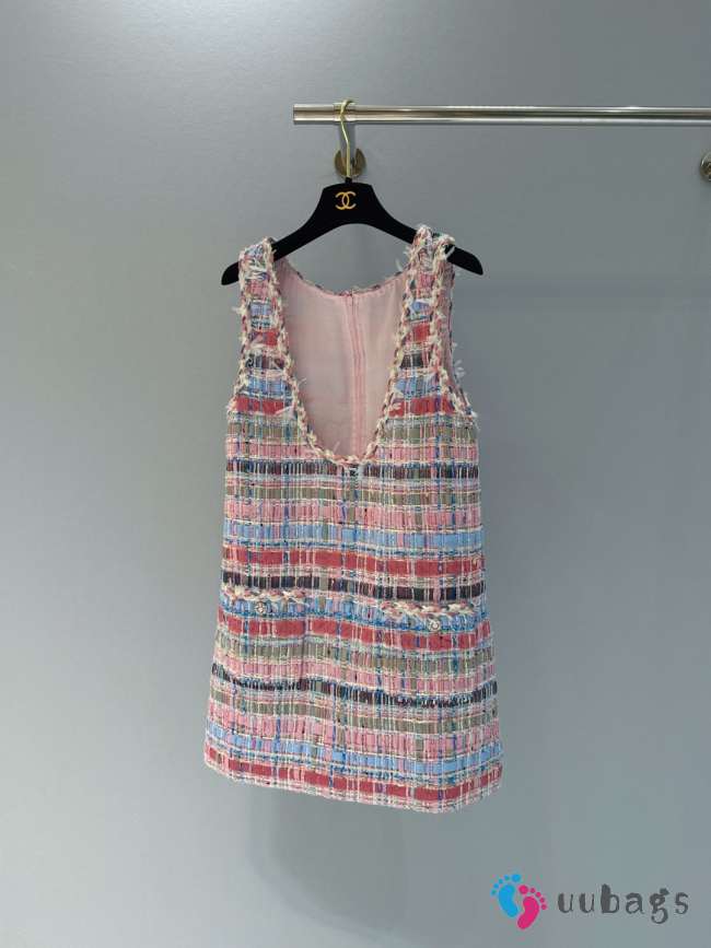 Uubags Chanel Dress Cotton & Silk Tweed Pink & Multicolor - 1