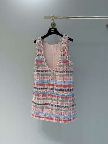 Uubags Chanel Dress Cotton & Silk Tweed Pink & Multicolor