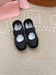 Uubags Miu Miu Tyre technical fabric and suede ballerinas in black - 2