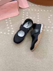 Uubags Miu Miu Tyre technical fabric and suede ballerinas in black - 5