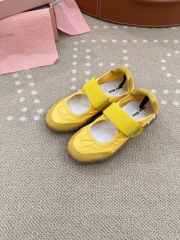 Uubags Miu Miu Tire technical fabric and suede ballerinas in yellow - 1