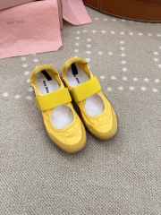 Uubags Miu Miu Tire technical fabric and suede ballerinas in yellow - 6