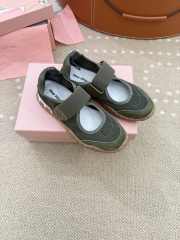 Uubags Miu Miu Tire technical fabric and suede ballerinas in green - 3