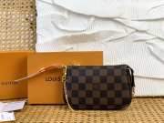 Uubags Louis Vuitton N58009 Mini Pochette Accessoires Damier Ebene Coated Canvas Bag 15.5x10.5x4cm - 1