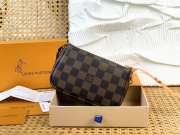Uubags Louis Vuitton N58009 Mini Pochette Accessoires Damier Ebene Coated Canvas Bag 15.5x10.5x4cm - 4