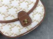 Uubags Celine mini Besace in Triomphe canvas and calfskin bag white 16x14x4cm - 2