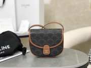 Uubags Celine mini Besace in Triomphe canvas and calfskin bag black 16x14x4cm - 1