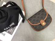 Uubags Celine mini Besace in Triomphe canvas and calfskin bag black 16x14x4cm - 2