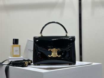 Uubags Celine Teen Nino Bag In Black Patent Leather Bag 20.5x13x8cm