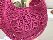 Uubags Chloe Summer Banana Hobo Raffia Bag In Pink 36x21.5x2cm - 4
