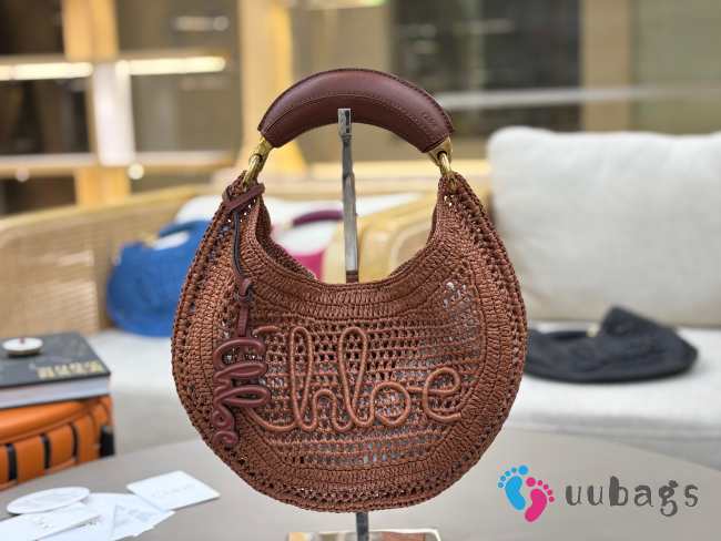 Uubags Chloe Summer Banana Hobo Raffia Bag In Brown 36x21.5x2cm - 1