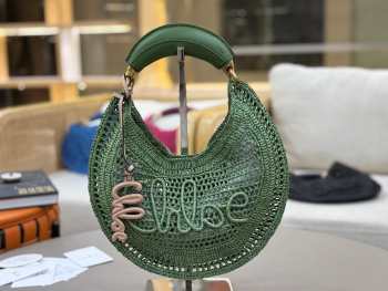 Uubags Chloe Summer Banana Hobo Raffia Bag In Green 36x21.5x2cm
