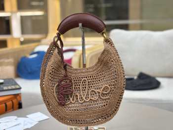 Uubags Chloe Summer Banana Hobo Raffia Bag In Light Brown 36x21.5x2cm