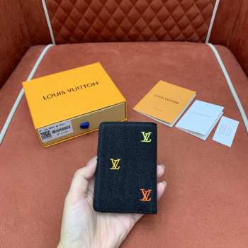 Uubags Louis Vuitton M13965 Pocket Organizer LV Blason Denim 7.5x11x1cm