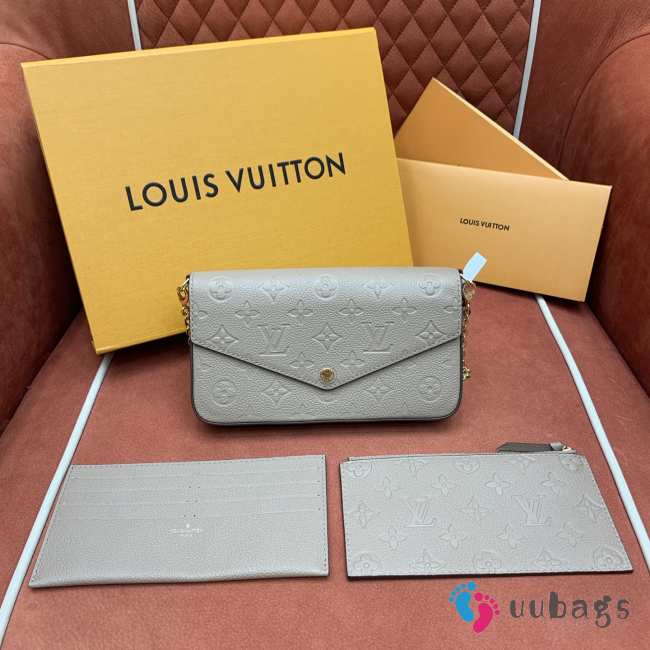 Uubags Louis Vuitton M82609 Felicie Pochette Bag In Grey 21x12x3cm - 1