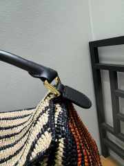 Uubags Loewe Small Puzzle bag in raffia and calfskin bag in natural/honey gold 24x10.5x16.5cm - 3