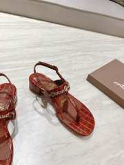 Uubags Christian Louboutin MJ Thong croc-effect leather sandals brown - 4