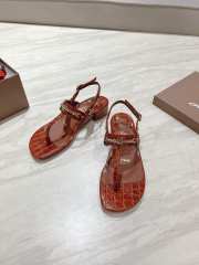 Uubags Christian Louboutin MJ Thong croc-effect leather sandals brown - 3