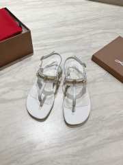 Uubags Christian Louboutin MJ Thong croc-effect leather sandals white - 1