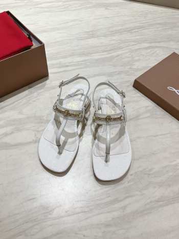 Uubags Christian Louboutin MJ Thong croc-effect leather sandals white