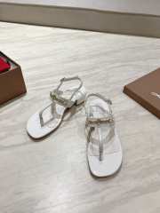 Uubags Christian Louboutin MJ Thong croc-effect leather sandals white - 3